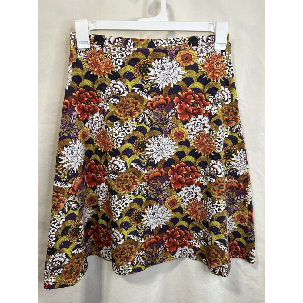 ROSE A POIS Betty Dalhia Skirt Made France Floral Asian Warm Tones Versitile Med